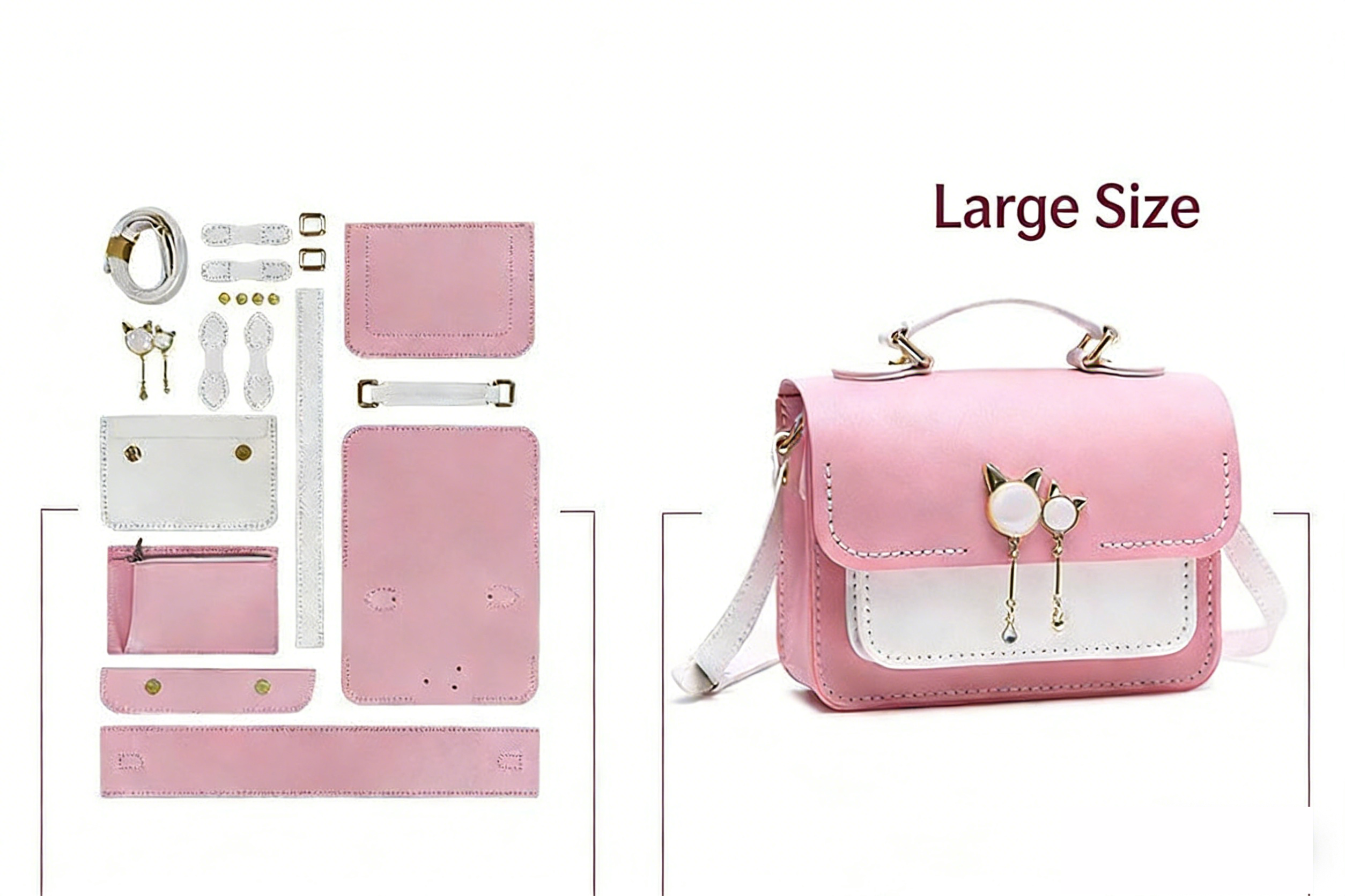 DIY Leather Handbag Kit | Beginner Crossbody & Handheld Bag Craft Set