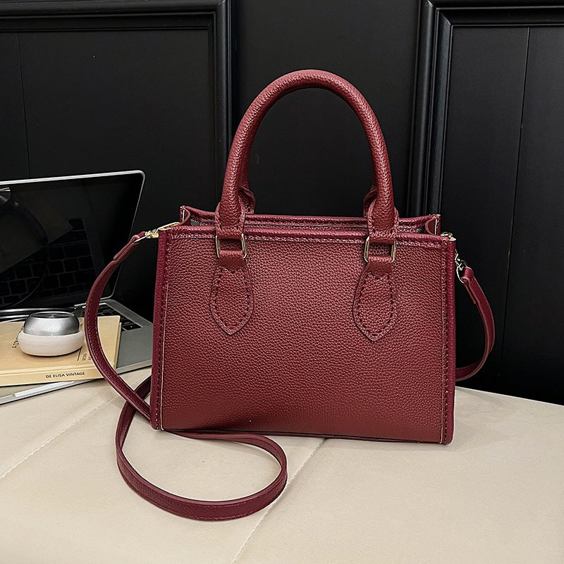 DIY PU Leather Handbag Kit for Beginners – Pre-Cut Sewing Craft Set with Video Tutorial, Elegant Crossbody Shoulder Bag Handmade Kit