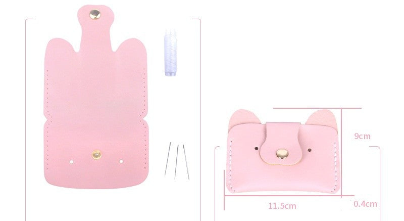 DIY Leather Card Holder Kit for Beginners – Handmade Card Wallet Craft Kit with Video Tutorial & Complete Sewing Set