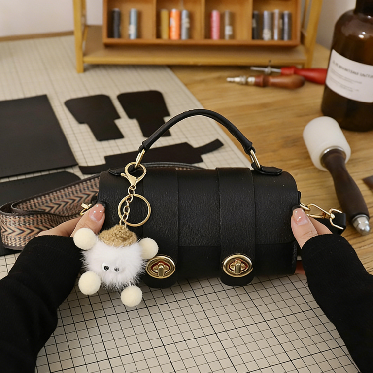 DIY Mini PU Leather Tote Bag Kit for Beginners | Handmade Crossbody Shoulder Purse Sewing Kit with Video Tutorial