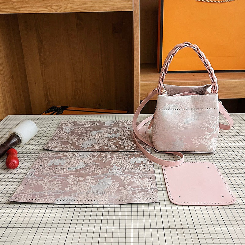 DIY Mini PU Leather Handbag Kit for Beginners – Handmade Crossbody Purse Sewing Kit with Video Tutorial & Complete Materials