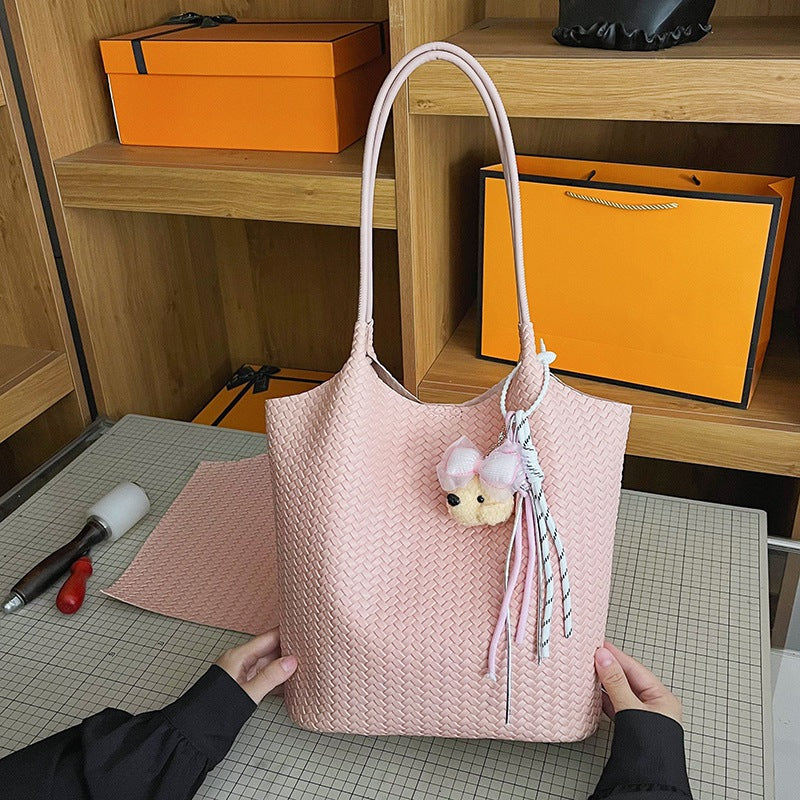 DIY Woven PU Leather Tote Bag Kit | Large Capacity Shoulder & Underarm Bag Craft Set with Video Tutorial