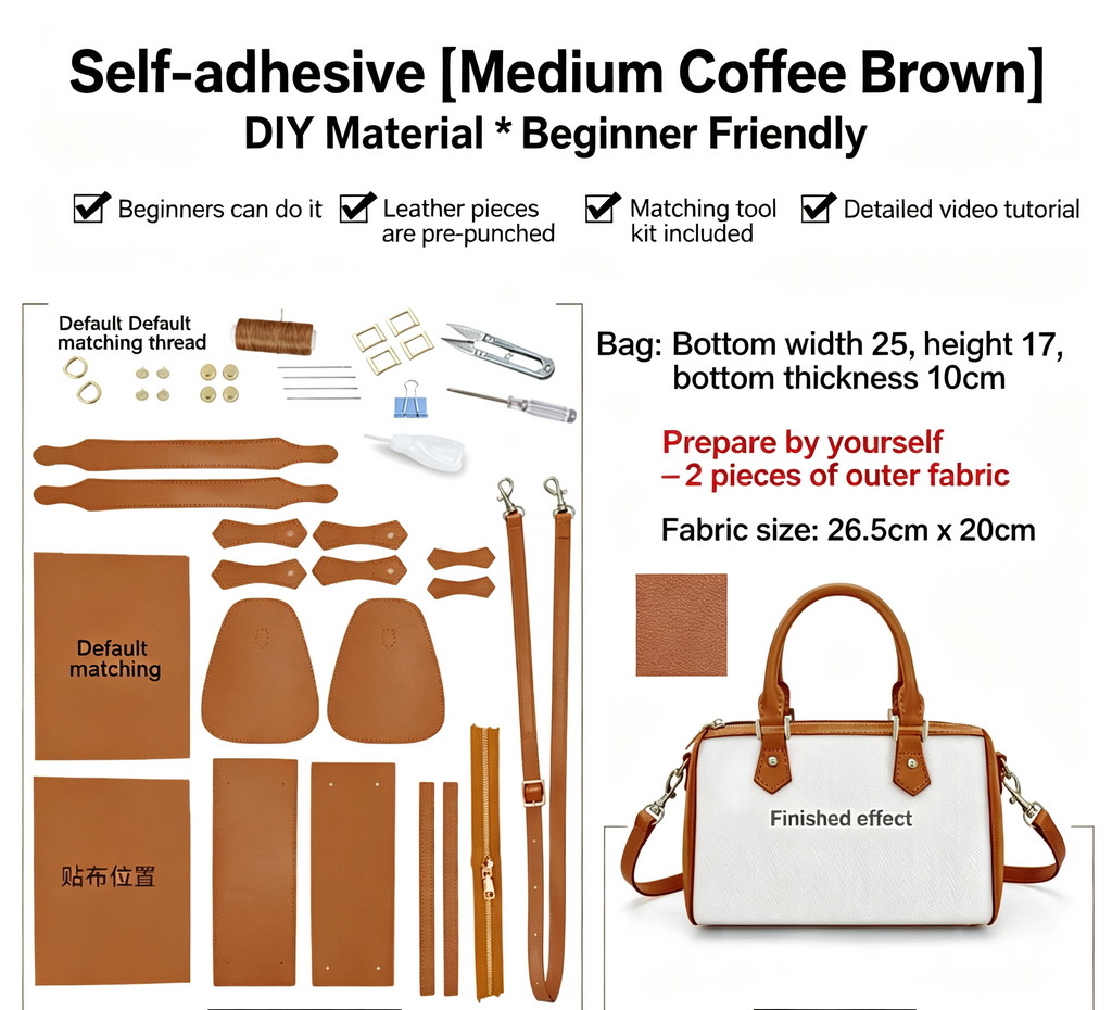 DIY Leather Shoulder Bag Kit for Beginners – Handmade Crossbody Bag Making Kit