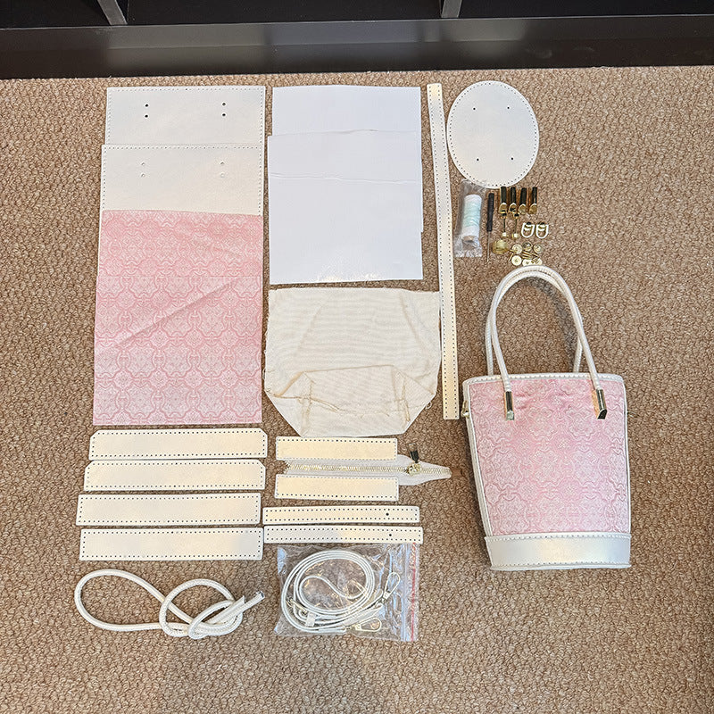DIY PU Leather Bucket Bag Kit | Handmade Crossbody Shoulder Bag Craft Set for Beginners with Video Tutorial