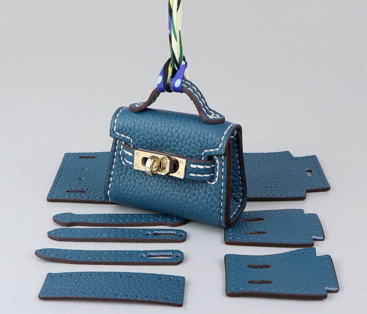 DIY Mini Leather Bag Charm Kit – Beginner Cowhide Bag Pendant & Handmade Gift