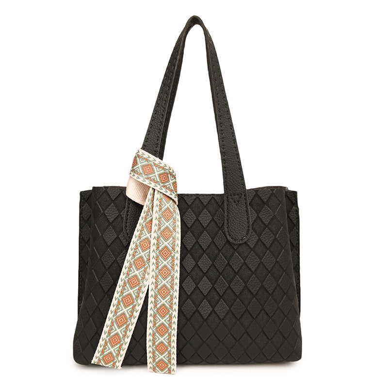 DIY PU Leather Tote Bag Kit for Beginners – Handmade Shoulder Handbag Sewing Kit with Pre-Cut Materials & Video Tutorial