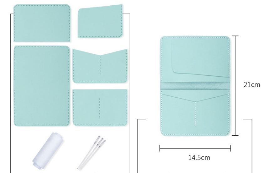 DIY Genuine Leather Passport Wallet Kit – Handmade Multifunction Travel Wallet Craft Kit for Beginners with Video Tutorial