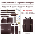 DIY Leather Backpack Kit for Men – Beginner Large Cowhide Work & Travel Bag