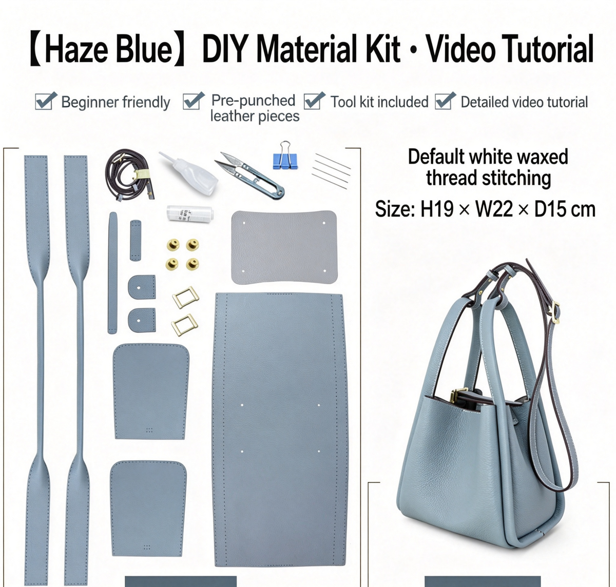 DIY Woven Leather Shoulder Bag Kit for Beginners – Handmade Crossbody Bag Making Kit