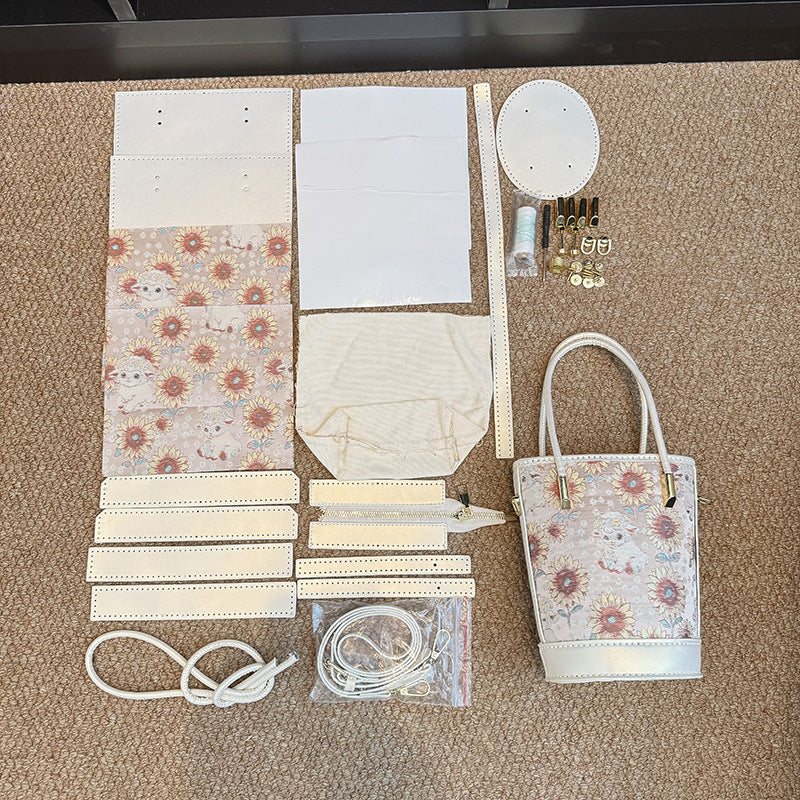 DIY PU Leather Bucket Bag Kit | Handmade Crossbody Shoulder Bag Craft Set for Beginners with Video Tutorial