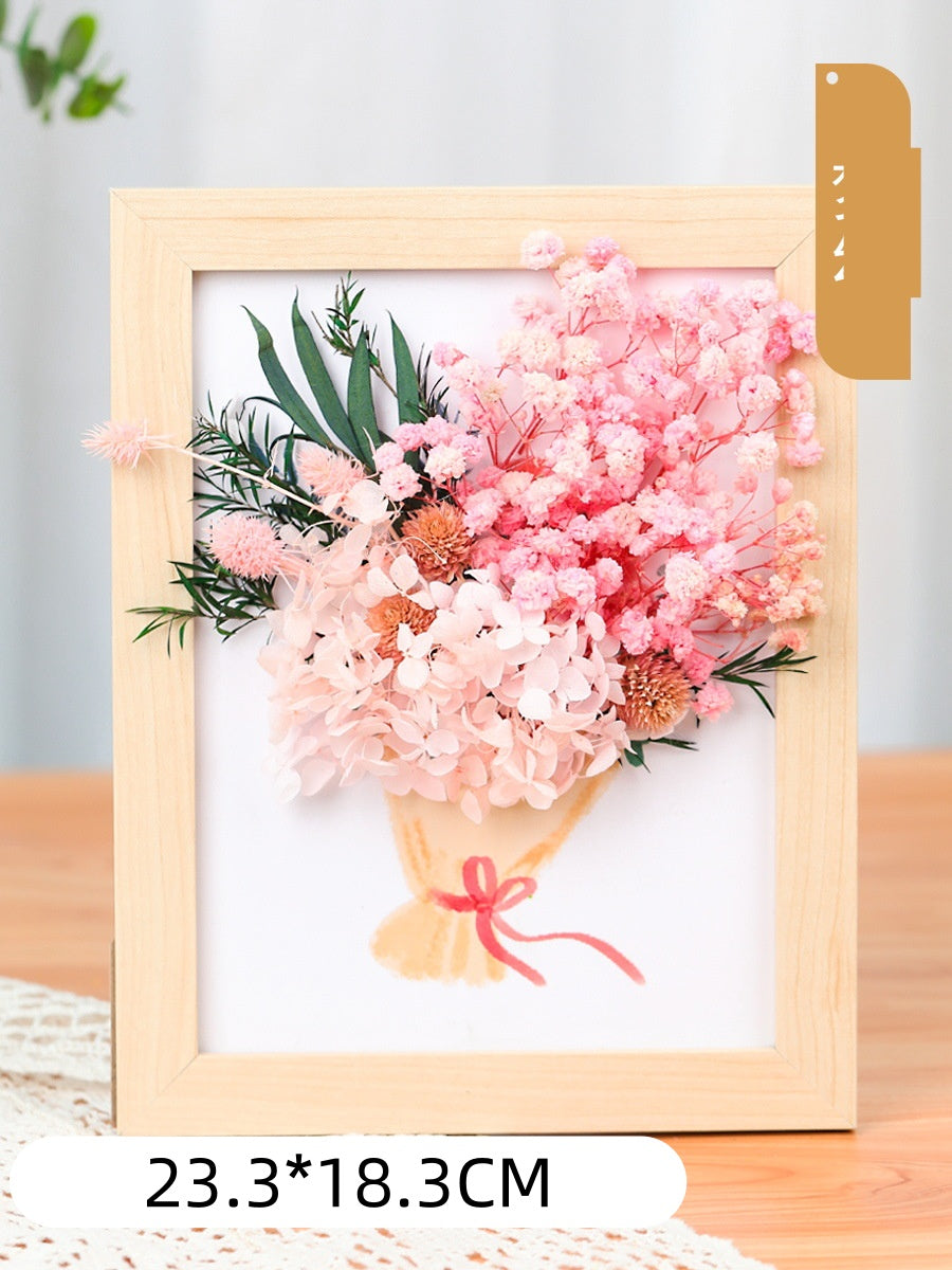 DIY Dried Flower Photo Frame Kit | Natural Preserved Flower Craft Set with Wooden Frame | Handmade Home Decor & Gift for Mother’s Day
