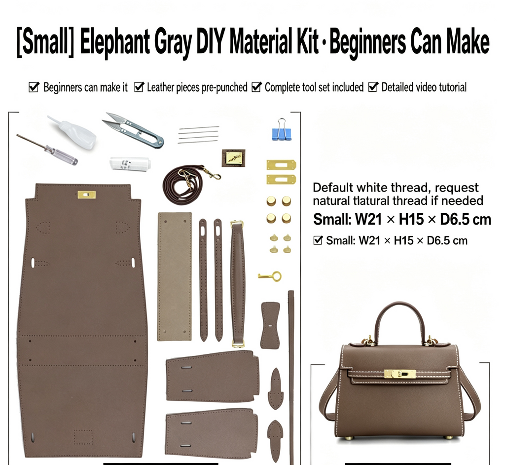 DIY Leather Shoulder Bag Kit – Beginner Crossbody & Handbag Making Kit