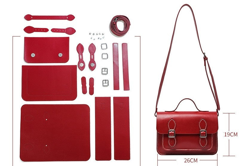 DIY PU Leather Handbag Kit – Handmade Shoulder & Crossbody Bag Craft Kit for Beginners with Video Tutorial (Multi-Color Fashion Tote)