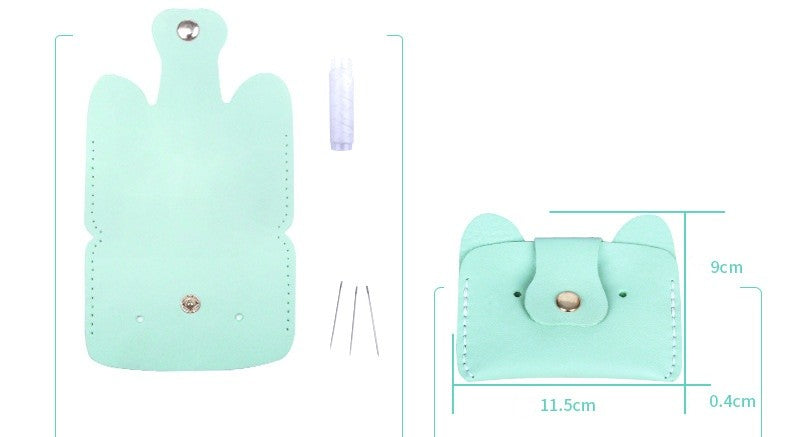 DIY Leather Card Holder Kit for Beginners – Handmade Card Wallet Craft Kit with Video Tutorial & Complete Sewing Set