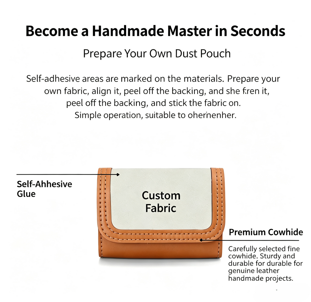 DIY Leather Coin Purse Kit – Handmade Genuine Leather Mini Wallet Craft Set for Beginners with Video Tutorial