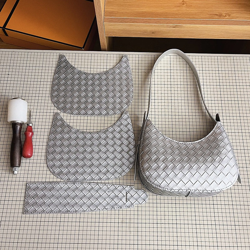 DIY PU Leather Tote Bag Kit for Beginners – Handmade Shoulder Handbag Sewing Kit with Video Tutorial & Complete Materials