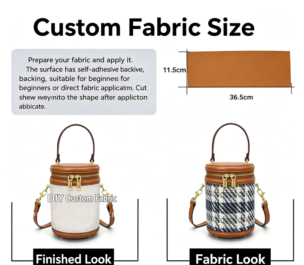 DIY Leather Crossbody Bag Kit for Beginners – Handmade Mini Purse Making Set with Fabric Design, Video Tutorial & Complete Materials