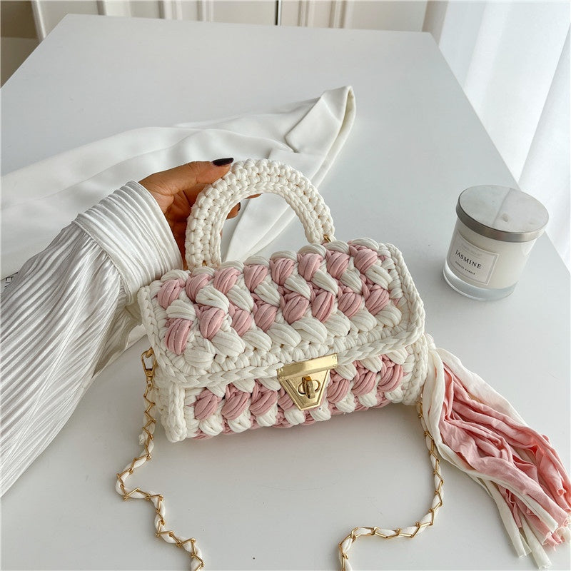 DIY Cotton Shoulder Bag Kit for Beginners | Handmade Crossbody Tote Bag Sewing Craft Set with Video Tutorial