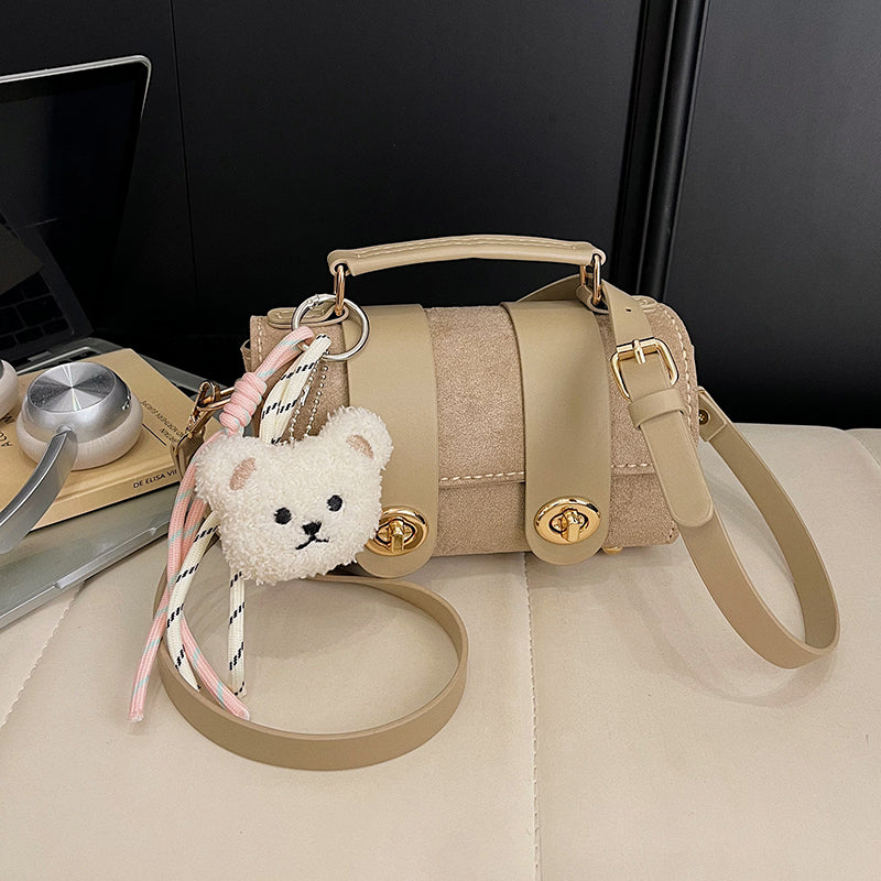 DIY Suede Leather Shoulder Bag Kit for Beginners – Handmade Crossbody Purse Sewing Kit with Pre-Cut Materials & Video Tutorial