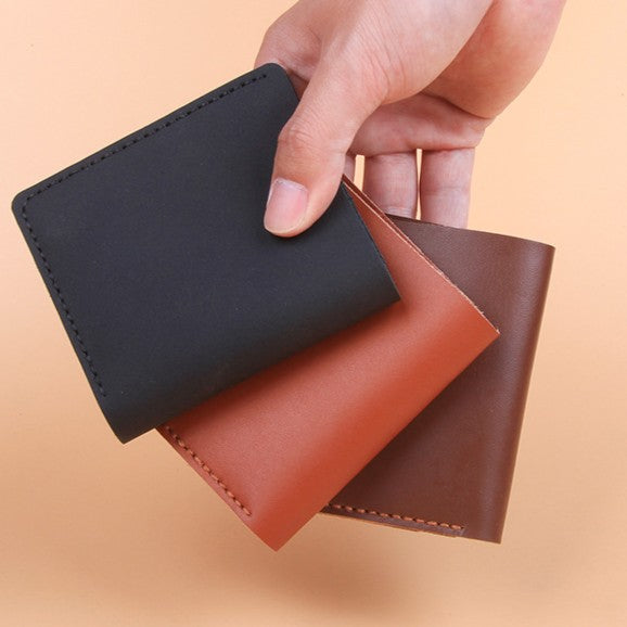 DIY Genuine Leather Vertical Bifold Wallet Kit for Beginners – Handmade Cowhide Wallet with Pre-Cut Pieces & Video Tutorial