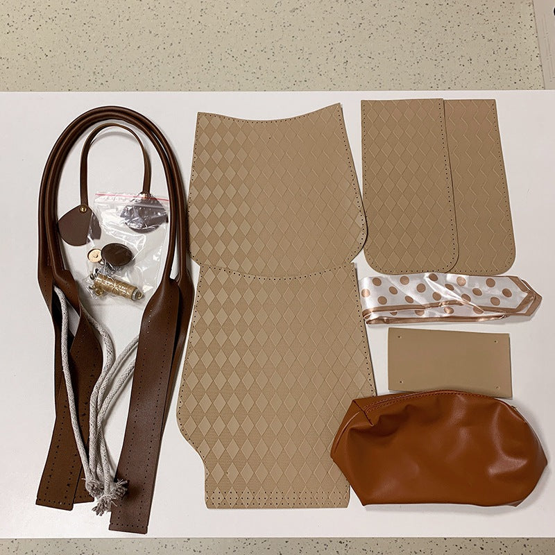 DIY PU Leather Tote Bag Kit for Beginners – Pre-Cut Handbag Sewing Craft Set with Video Tutorial & Complete Materials