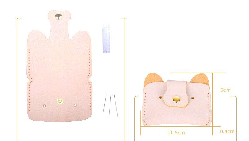 DIY Leather Card Holder Kit for Beginners – Handmade Card Wallet Craft Kit with Video Tutorial & Complete Sewing Set