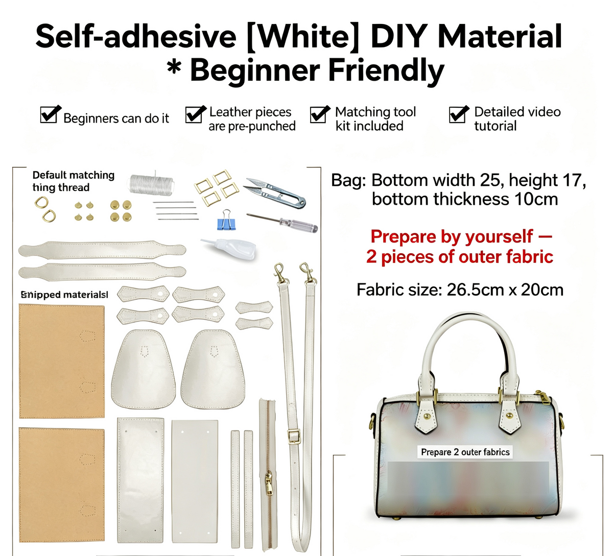 DIY Leather Shoulder Bag Kit for Beginners – Handmade Crossbody Bag Making Kit