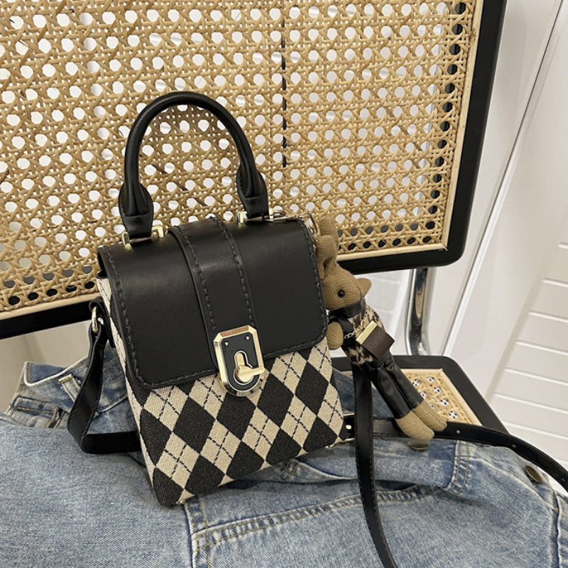 DIY PU Leather Mini Handbag Kit – Handmade Crossbody & Shoulder Bag Craft Kit for Beginners with Video Tutorial (Plaid & Cat Designs)