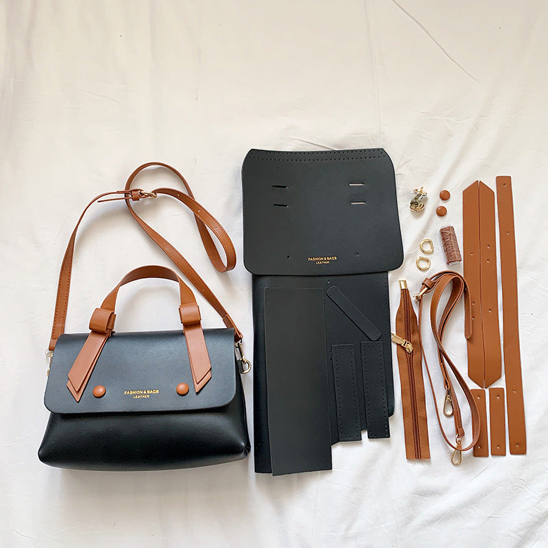 DIY Handmade PU Leather Handbag Kit – Beginner-Friendly Sewing Set with Pre-Cut Materials & Video Tutorial | Adjustable Shoulder & Crossbody Bag