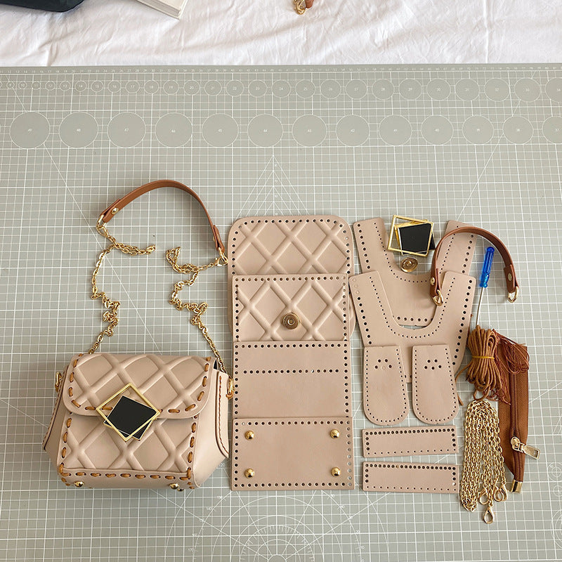 DIY Handmade PU Leather Shoulder Bag Kit – Beginner-Friendly Craft Set with Pre-Cut Materials & Video Tutorial (8-Min Easy Assembly)