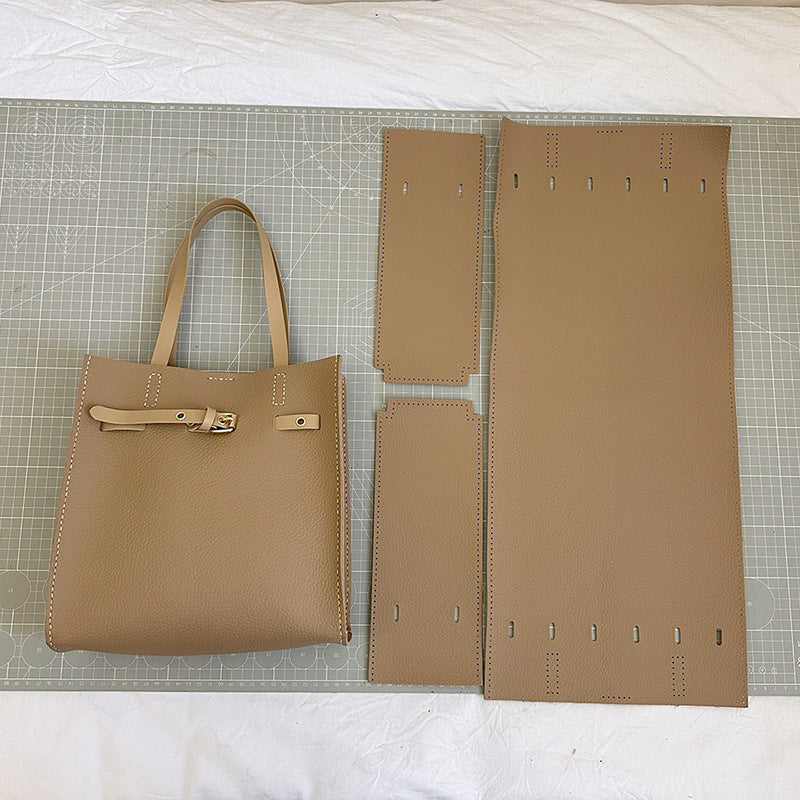 DIY Leather Shoulder Bag Kit for Beginners | Handmade PU Leather Tote Bag Sewing Craft Set with Video Tutorial Gift for Her