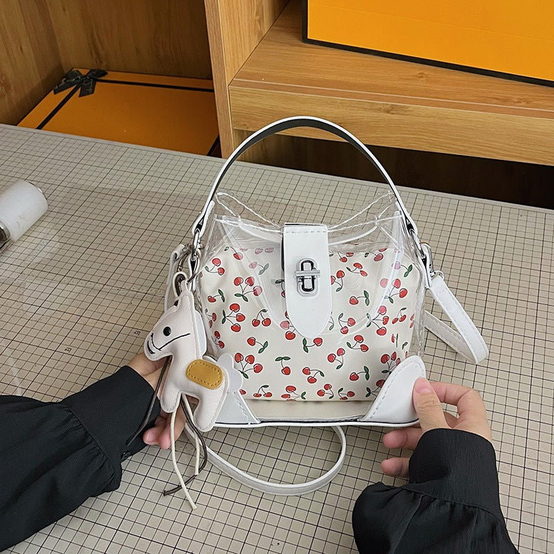 DIY Transparent Cherry Print PVC Handbag Kit | Cute Sweet Crossbody Purse Craft Set with Video Tutorial