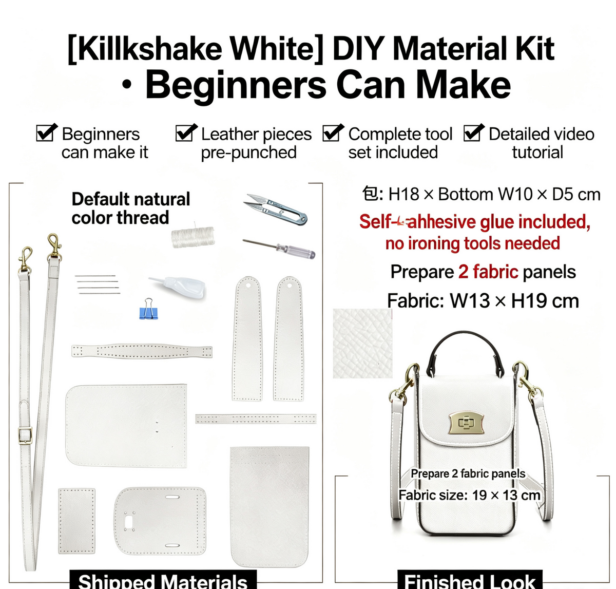 DIY Leather Phone Bag Kit – Beginner Crossbody & Shoulder Bag Making Kit