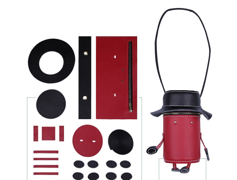 DIY Leather Shoulder Bag Kit for Beginners – Handmade Cowhide Crossbody Bag Sewing Craft Set with Video Tutorial