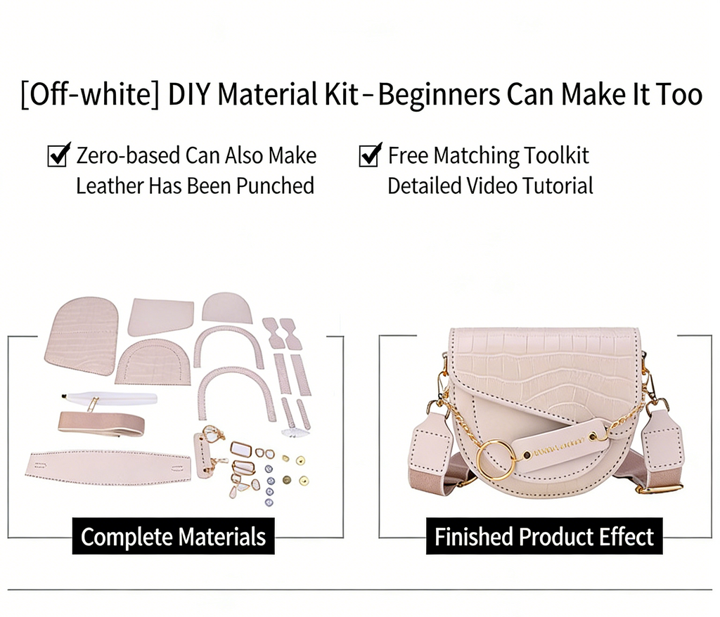 DIY PU Leather Shoulder Bag Kit for Beginners | Handmade Crossbody Purse Sewing Kit with Video Tutorial