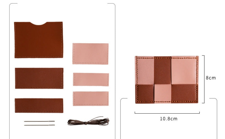 DIY Leather Card Holder Kit for Beginners | Handmade Cowhide Wallet Sewing Kit with Video Tutorial | DIY Gift Craft Set