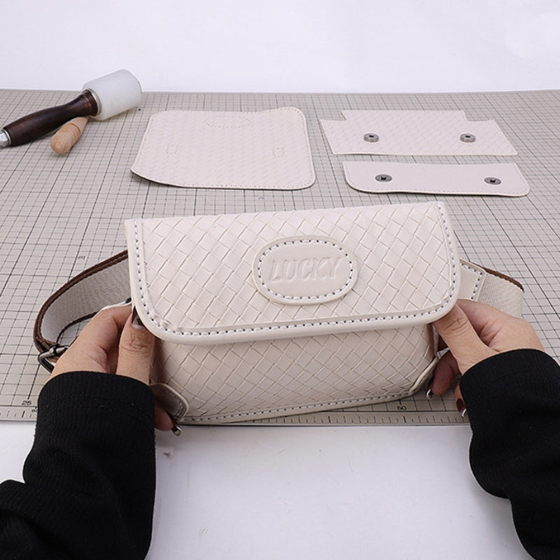 DIY PU Leather Crossbody Bag Kit – Handmade Mini Shoulder Bag Craft Kit for Beginners with Video Tutorial (Slim Everyday Purse)