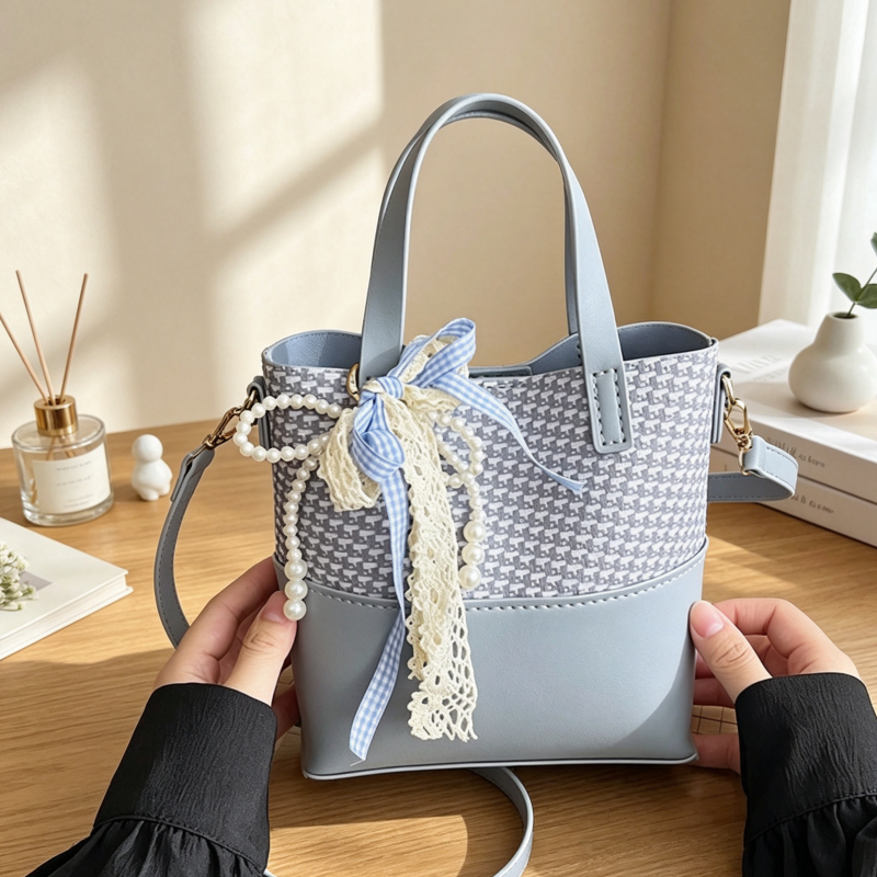 DIY PU Bucket Bag Kit for Beginners – Vintage Crossbody Shoulder Bag Making Kit