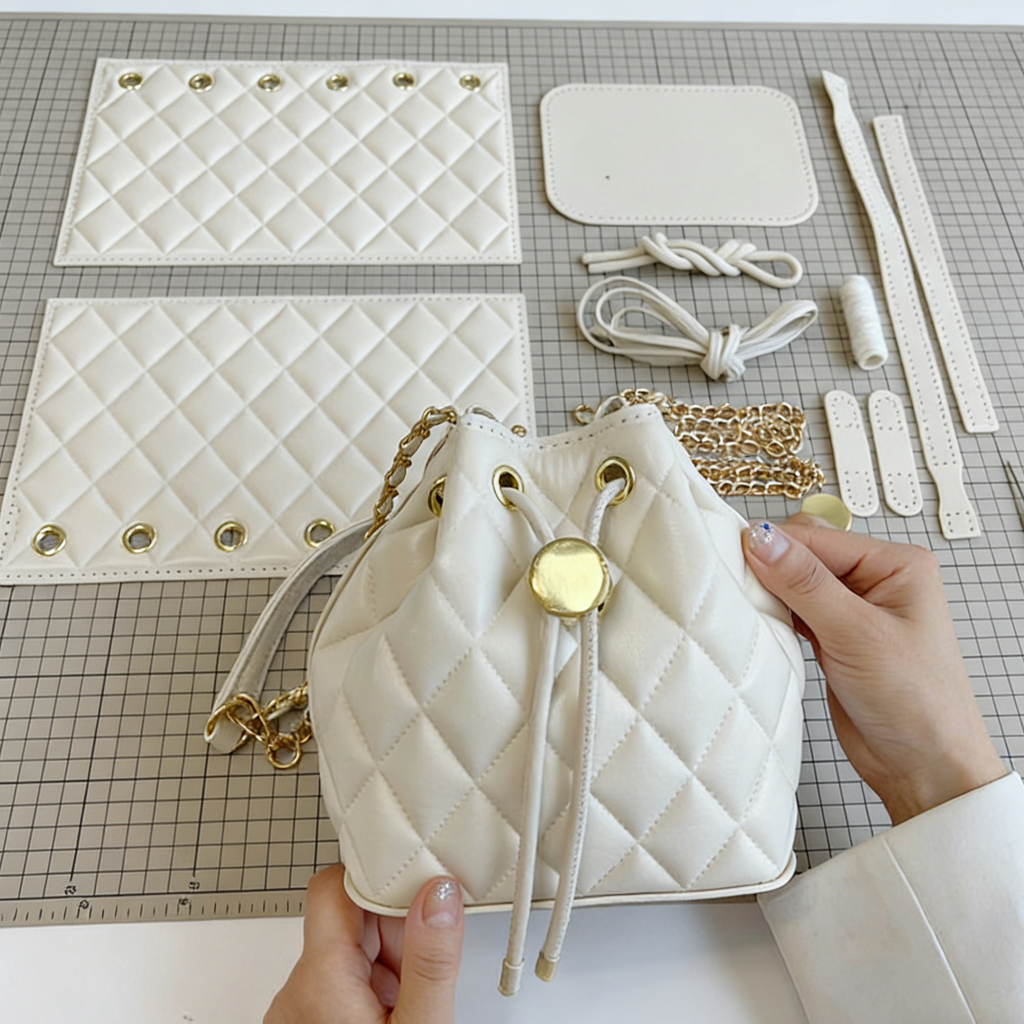 DIY PU Leather Handbag Kit – Handmade Mini Shoulder & Crossbody Bag Craft Kit for Beginners with Video Tutorial