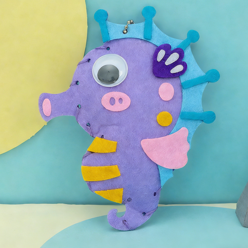 DIY Kids Sewing Craft Kit | Educational Felt Hanging Ornament Set | Montessori Early Learning Hand-Sewing Toy for Children