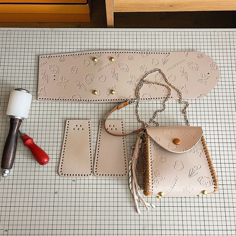 DIY PU Leather Mini Handbag Kit for Beginners – Pre-Cut Sewing Craft Set with Video Tutorial, Cute Crossbody & Shoulder Bag Handmade Kit