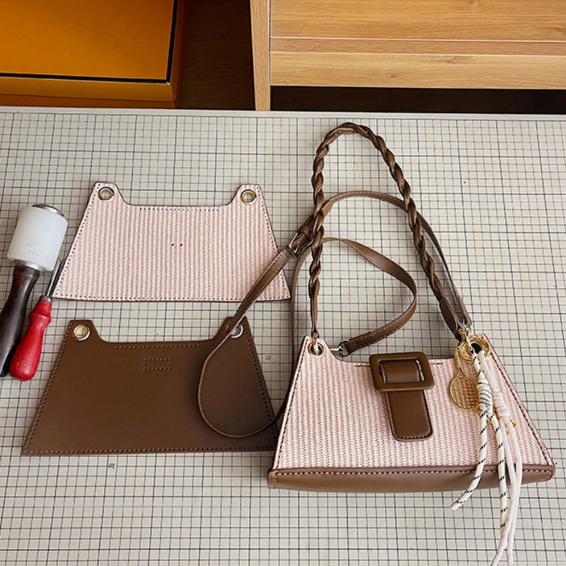 DIY Handmade PU Leather Shoulder Bag Kit – Beginner-Friendly Craft Set with Pre-Cut Materials & Step-by-Step Video Tutorial | Crossbody & Hand Carry Bag