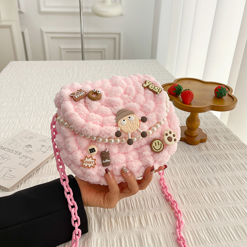 DIY Crochet Pearl Handle Bag Kit for Beginners | Handmade Yarn Shoulder & Crossbody Bag with Video Tutorial