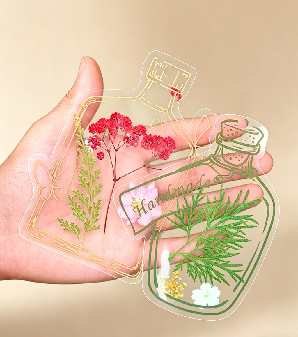 DIY Pressed Flower Bookmark Kit | Transparent Floral Bookmark Craft Set | Handmade Botanical Keepsake & Creative Gift