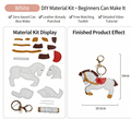 DIY Leather Horse Keychain Kit for Beginners – Handmade Cowhide Bag Charm & Keyring Craft Set with Video Tutorial