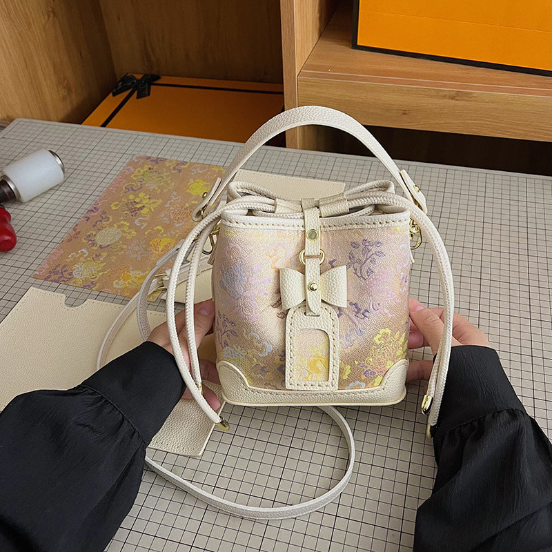 DIY PU Leather Bow Bucket Bag Kit | Beginner-Friendly Vintage Handbag Craft Set with Video Tutorial