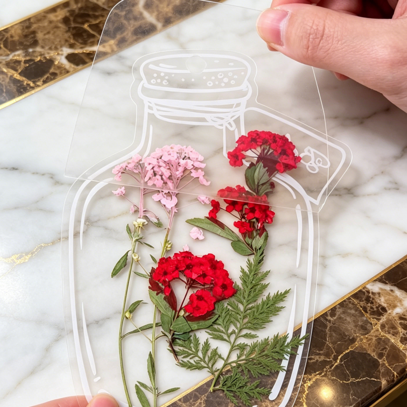 DIY Pressed Flower Bookmark Kit | Transparent Floral Bookmark Craft Set | Handmade Botanical Keepsake & Creative Gift