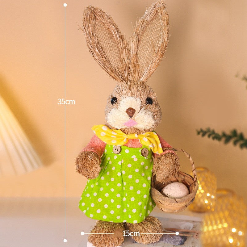 DIY Straw Bunny Craft Kit | Handmade Woven Rabbit Family Set | Spring Easter Home Decor & Mother’s Day Creative Gift