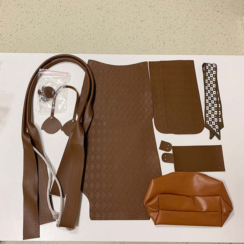 DIY PU Leather Tote Bag Kit for Beginners – Pre-Cut Handbag Sewing Craft Set with Video Tutorial & Complete Materials