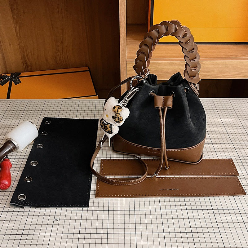 DIY PU Leather Tote Bag Kit for Beginners – Handmade Crossbody Handbag Sewing Kit with Pre-Cut Materials & Video Tutorial
